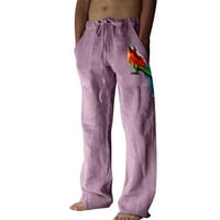 Muške hlače Modni pamučni pamučni posteljina džepa čipkaste hlače Velike veličine hlače pantalone