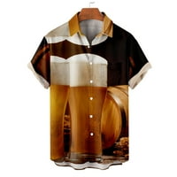 Kućište za muškarce Ležerne tipke s kratkim rukavima Down Funny 3D pivski uzorak ispisane majice Trendy