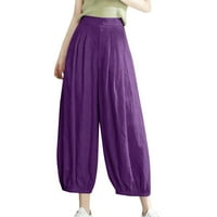 Visoke pantalone za nogu visokog struka za žene povlačenje palazza hlača labave bager-joge hlače sa