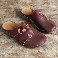 Juebong Summer Plus veličine Šuplje cvjetne posude za ženske sandale i papuče, vino veličine 38