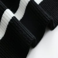 Kali_store pleteni džemper za žene Ženski prevelizirani džemper Ležerni vrat dugih rukava s rukavima asimetrični klimni klimu Slouchy Jumper Tunic Tops crna, s