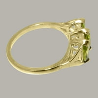 Britanci napravio 9k žuto zlato prirodni peridot ženski zaručnički prsten - veličine opcija - veličine