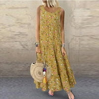 Ljetne haljine za žene Maxi Daily Plus veličina dugu labavi cvjetni printirajuće ručno plus veličine