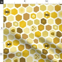 Pamučni saveen trkač, 108 - rotirane pčele za košnice za vrijeme saća žuto pčele ispisuju posteljinu
