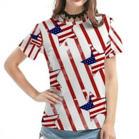 Žene 4. srpnja Majica Žene Američke majice zastava Zvijezde Striped casual kratkih rukava USA Dan nezavisnosti