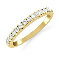 CTTW 10K Žuti zlatni okrugli dijamantski mikro-pavi bridalni vjenčani prsten