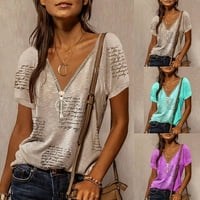 Žene Vintage Zapadne košulje Država Grafički casual TEE Ljetna majica na plaži Vrući kratki rukav