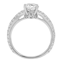 1. CT okrugli rez Clear Simulirani dijamant 14k bijelo zlato Angažovanje prstena veličine 4