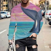 Muška ljetna modna casual pričvrstite 3D digitalni tisak majica dugih rukava vrh