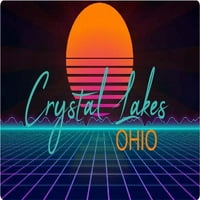 Kristalna jezera Ohio Vinil Decal Stiker Retro Neon Dizajn