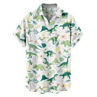 Slatka dinosaurusi Havajska majica za dječake casual gumb dolje majica kratkih rukava na plaži za zabavu