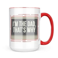 Neonblond Ja sam tata, zato je očev dan neutralan sive točkice poklon za ljubitelje čaja za kavu