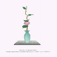 Ispis iz kolekcije japanskih cvjetnih aranžmana poznatih kao Ikebana. Tsubaki u tsubo poster Print Josiah