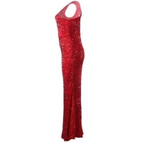 Ljetna haljina za žene Žene haljine haljine večernjim sredama haljina bojna strana ruka bez rukava mamusna haljina poliester crvena m