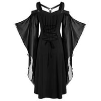 Ženske haljine s kratkim rukavima Ljeto plus veličina hladnog gotičkog križa Cross Casual haljina Crna