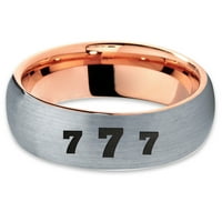 Tungsten Sretni broj Seven bend prstena Muškarci Žene Udobne cipele 18K Rose Gold Dome Brušeno sivo