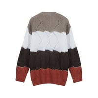 Jeseni džemperi za ženske djevojke prugaste dugih rukava Henley Comfy bluze za žene modni jesen i zimski