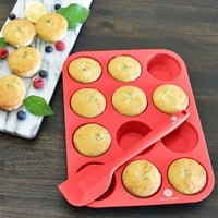 Silikonski muffin pan - crveni
