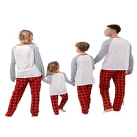 Glonme vrhovi i hlače koje odgovaraju obiteljskim pidžamim set mammy tata Child Check Print Božićna