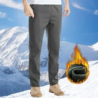 Muške ležerne tople čvrste čvrste vjetroottne hlače plišane pantalone za plimu pantalone