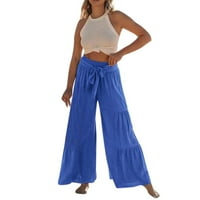 Žene Joggers Hlače Ležerne hlače Žene Jesen Žene Ljeto Visoko struk pamučne platnene pantalone na plaži