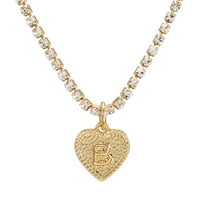 Lzobxe ogrlice za žene moda engleska slova breskva ogrlica za srce ženski ljubavni privjesak lanac poklon
