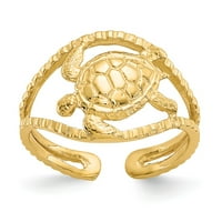 14k žuto zlatni prsten za prsten kornjače, veličina 9