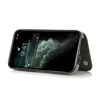 Dteck futrola za iPhone Pro, udarni gumeni hibridni uzorak kožnog držača kartice Wallet Flip Case Chickstand