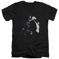 Batman & Joker Choke kratki rukav pamuk pamuk za odrasle Slim Fit V-izrez 30-majica, crna - ekstra velika