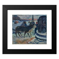 Paul Gauguin Crni moderni uokvireni muzej umjetnički print pod nazivom - Božićna noć