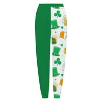 Kayannuo pantalone za žene Trendy ponude ženski proljetni patchwork sv. Patrickov dan tiskanim strukom