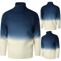 Slaba ušteda za tagold muške zimske vrhove, muški pulover džemper gradijent boja u boji podudaranje