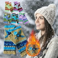 Tuscom Žene Ležerne prilike za ručne grijalice Ručne grijače rukavice, topli cvjetni pletene rukavice, vunene rukavice, vunene prugaste ručne rukavice primjenjuju se na odmor na otvorenom, zimski poklon za nju