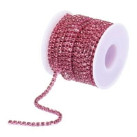 Uxcell Yard Crystal Rhinestone Diamond Zatvori lanac Obrezivanje kandže za šivanje za šivanje, obrta, ruža crvena