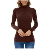 Ženska modna jesen i zimska solidna boja osnovna osnovna majica za žene zimske odjeće za žene