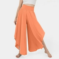 Booker Ženske hlače široke noge visoki struk joga hipi pilates hlače boho plaža plus pantalone