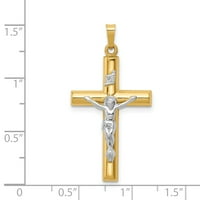 14K dva tona žuta zlata INRI Lord Isus Krist Crucifi Holy Cross Religiozna privjesak šarm ogrlica Latinski