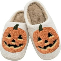Halloween papuče za bundeve za žene Muške plišane tople sablasne papuče za papuče sa sablasnim fenjerom