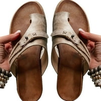 Vintage ženske papuče kopče sandale za trbuh otvorene cipele za plažu na trbuhu za ljetno smeđe