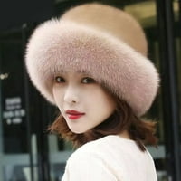 Wanwan Fluffy zadebljana zadebljana uši za zaštitu uši zimski šešir - čvrsta boja - elegantni ruski