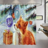 Winter Santa Claus Snowman zavese za tuširanje Novogodišnji poklon slatki životinjski zec za božićno kupatilo dekor tkanina viseći zid