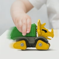 Dinosaur igračka za kamione, postavljena igračka dinosaur 2-inpertonsko vozilo za izlaganje sastavljanja