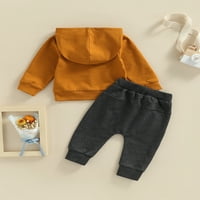 Newborn Baby Boy Fall odijelo Bubs Pismo Ispis pulover s kapuljačom s dugim rukavima, hlače za pulover