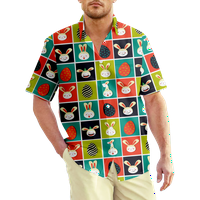 Sretan Uskršnji crtani muške košulje tiskanje plaže Kids Kids Style Hawaiian Boys Košulja modne rever