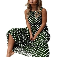 NOILLA dame tenk haljine A-line sandress prsluk maxi haljina za žene casual duga zeleni s