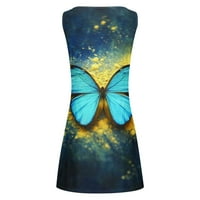 Majčinska haljina ljeto-mini casual labav ljetni leptir od tiskane haljine iz šuplje haljine bez rukava
