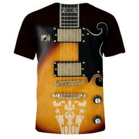 Muške ljetne košulje Muška fashonska gitara 3D tiskana majica cool ljetne kratke rukave Tees vrhovi