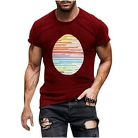 Jsaierl Muns Uskršnji grafički tee casual 3D uzorak majica Modni kratki rukav Top Crewneck Fitness Sports