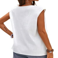 Grianlook Ženske tenkove Vintage T majice Dandelion Print Vest Ladies Sexy bluza Labavi marama bez rukava