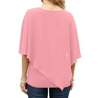 Kakina s Ljetne košulje za žene tiskane šifonske vrhove kraljevske vrhove dame Ljetni vrhovi ružičasta,